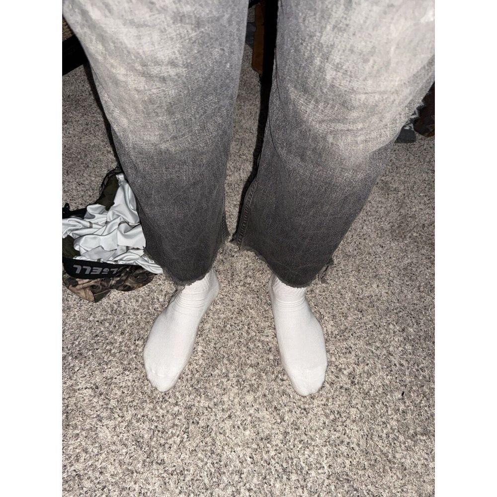 Vintage Ralph Lauren Polo Jeans Company Distressed Jeans‎ 38 Gray Grunge Cropped - Picture 9 of 9